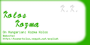 kolos kozma business card